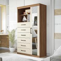 Multi-cômoda Marabá 1.6 1 Porta E 6 Gavetas Jatobá-areia Com Espelho - Santos Andirá Jatobá-areia - 2