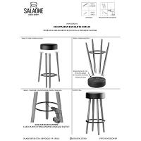 Kit 4 Banquetas Berlin 70cm Couríssimo Preto - Salaone Preto - 2