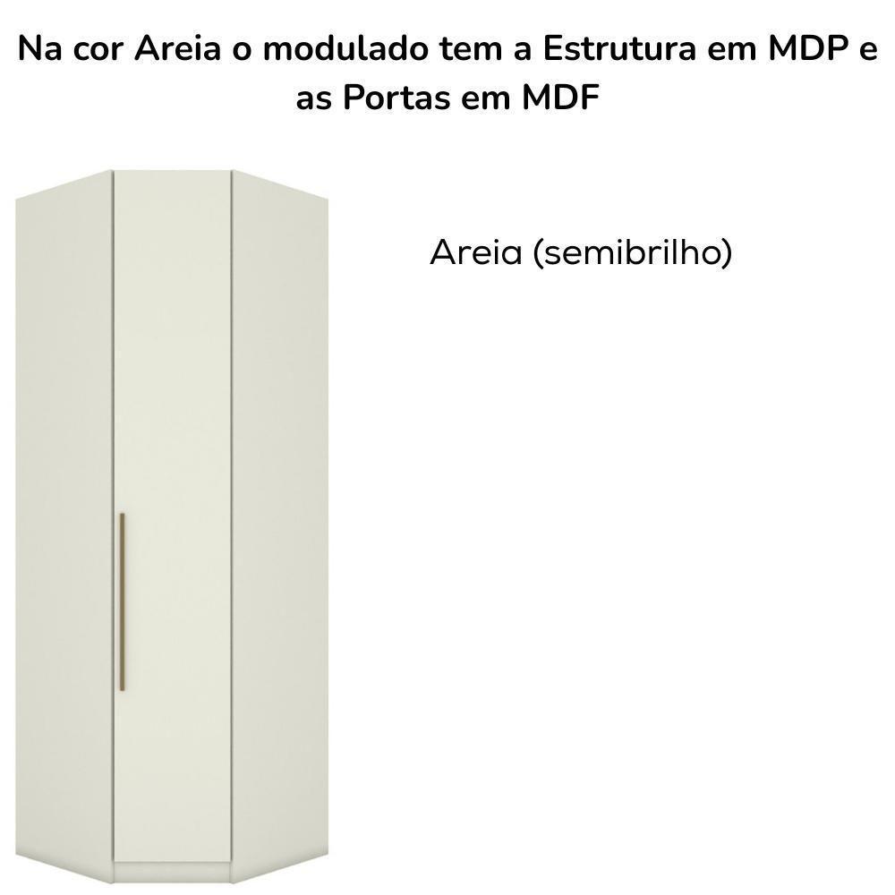 Canto Obliquo Modulado 1 Porta 241x82 Cm Seletto Areia Henn Areia - 5