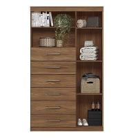 Multi-cômoda Marabá 1.6 1 Porta E 6 Gavetas Jatobá Com Espelho - Santos Andirá Jatobá - 3