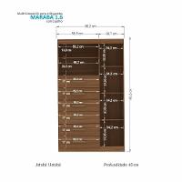 Multi-cômoda Marabá 1.6 1 Porta E 6 Gavetas Jatobá Com Espelho - Santos Andirá Jatobá - 4