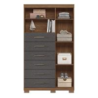 Multi-cômoda Marabá 1.6 1 Porta E 6 Gavetas Jatobá-grafite Com Pés - Santos Andirá Jatobá-grafite - 3