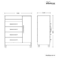 Cômoda Turquesa 1 Porta E 4 Gavetas Freijó-titanium - Móveis Albatroz Freijó-titanium - 5