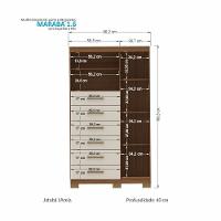 Multi-cômoda Marabá 1.6 1 Porta 6 Gavetas Jatobá-areia Com Pés E Espelho - Santos Andirá Jatobá-areia - 4