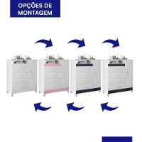 Cômoda Turquesa 1 Porta E 4 Gavetas Quadriflex Branco-azul Matte - Móveis Albatroz Branco-azul Matte