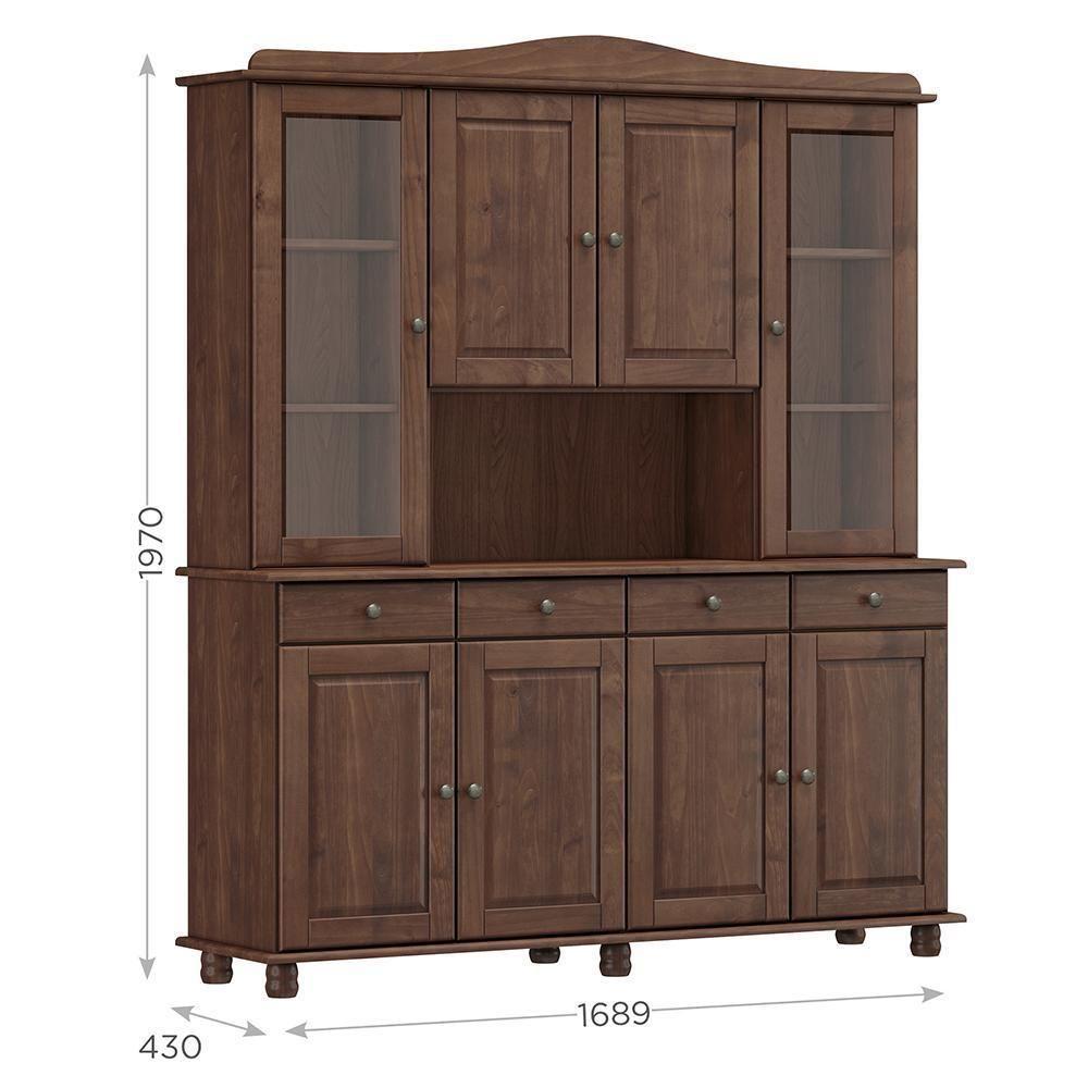 Cristaleira Rubi 8 Portas E 4 Gavetas Café - Finestra Móveis Café - 5