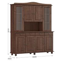 Cristaleira Rubi 8 Portas E 4 Gavetas Café - Finestra Móveis Café - 5