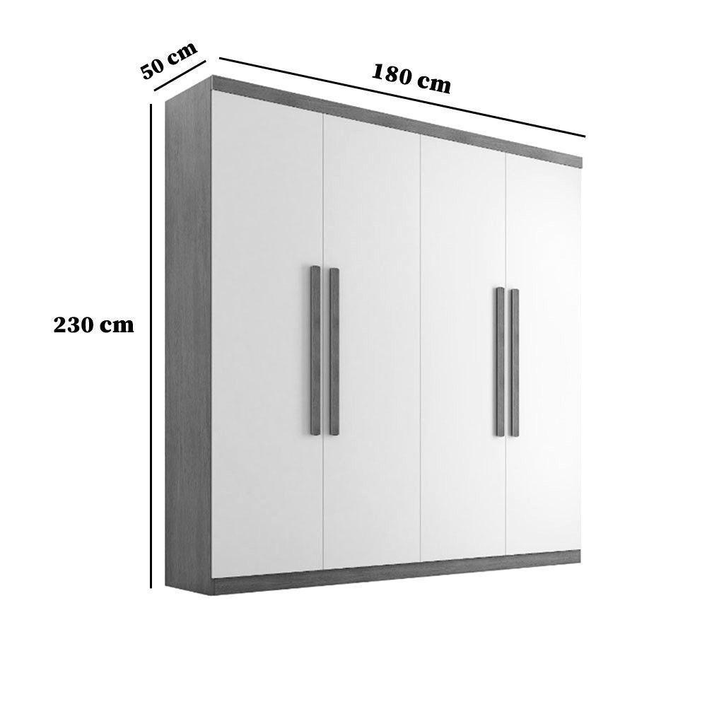Guarda Roupa Casal Fenix 4 Portas 3 Gavetas Rufato Imbuia/off White/imbuia - 3