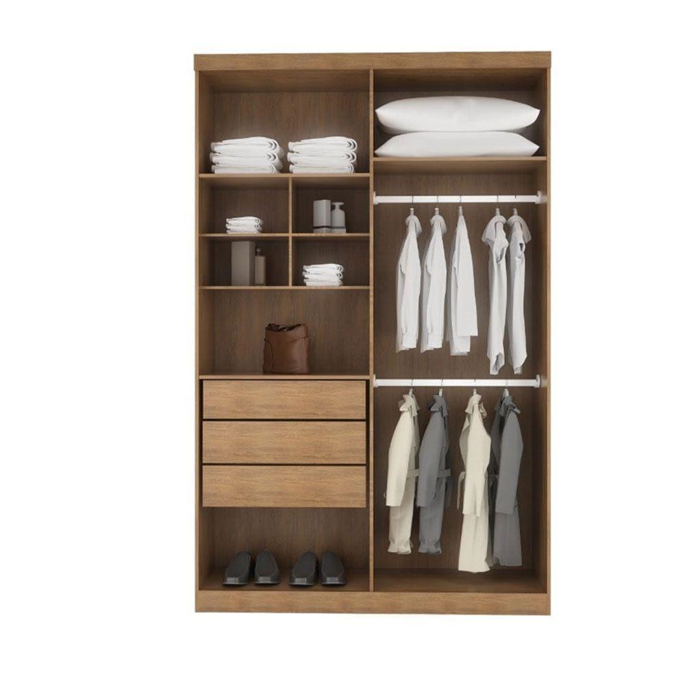 Guarda Roupa Casal Fenix 4 Portas 3 Gavetas Rufato Imbuia/off White/imbuia - 4