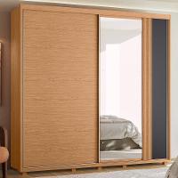 Guarda Roupa Casal Acácia 2 Portas Deslizantes Flex Freijó-titanium Com Espelho - Móveis Albatroz Freijó-titanium - 2