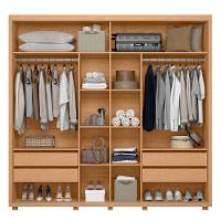 Guarda Roupa Casal Acácia 2 Portas Deslizantes Flex Freijó-titanium Com Espelho - Móveis Albatroz Freijó-titanium - 3