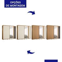 Guarda Roupa Casal Acácia 2 Portas Deslizantes Flex Freijó-titanium Com Espelho - Móveis Albatroz Freijó-titanium