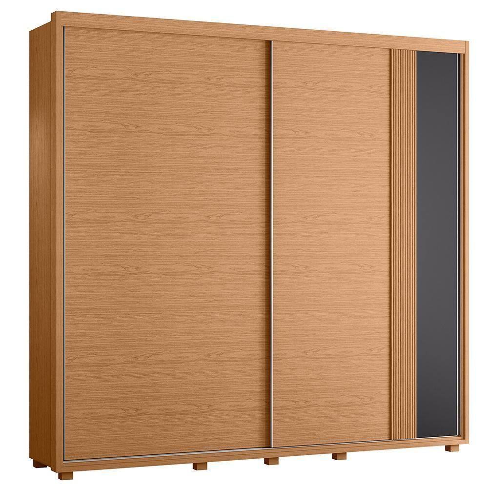 Guarda Roupa Casal Acácia 2 Portas Deslizantes Flex Freijó-titanium - Móveis Albatroz Freijó-titanium - 1