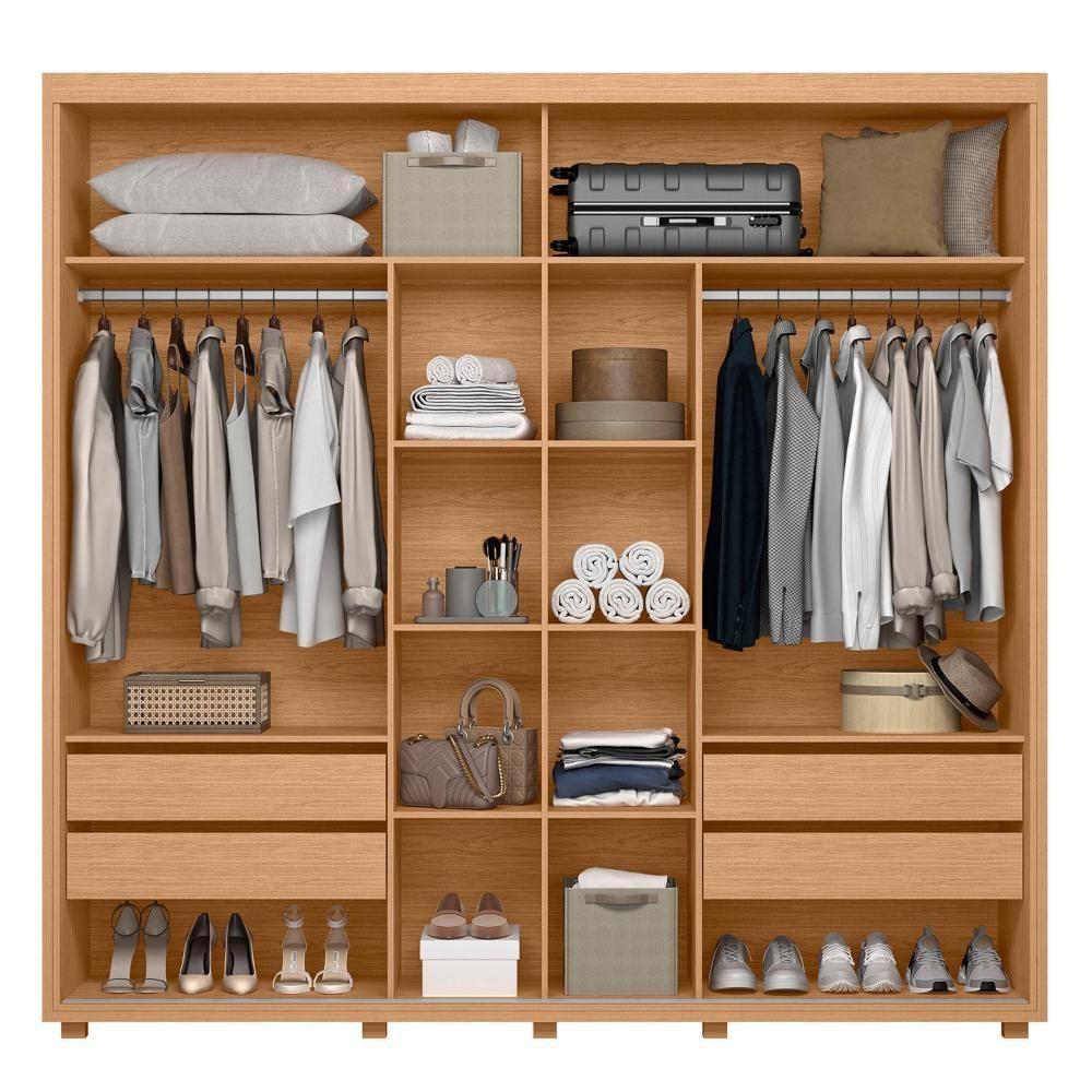 Guarda Roupa Casal Acácia 2 Portas Deslizantes Flex Freijó-titanium - Móveis Albatroz Freijó-titanium - 3