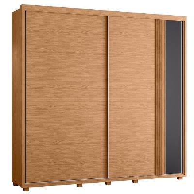 Guarda Roupa Casal Acácia 2 Portas Deslizantes Flex Freijó-titanium - Móveis Albatroz Freijó-titanium