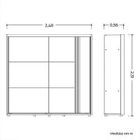 Guarda Roupa Casal Acácia 2 Portas Deslizantes Flex Freijó-titanium - Móveis Albatroz Freijó-titanium - 5