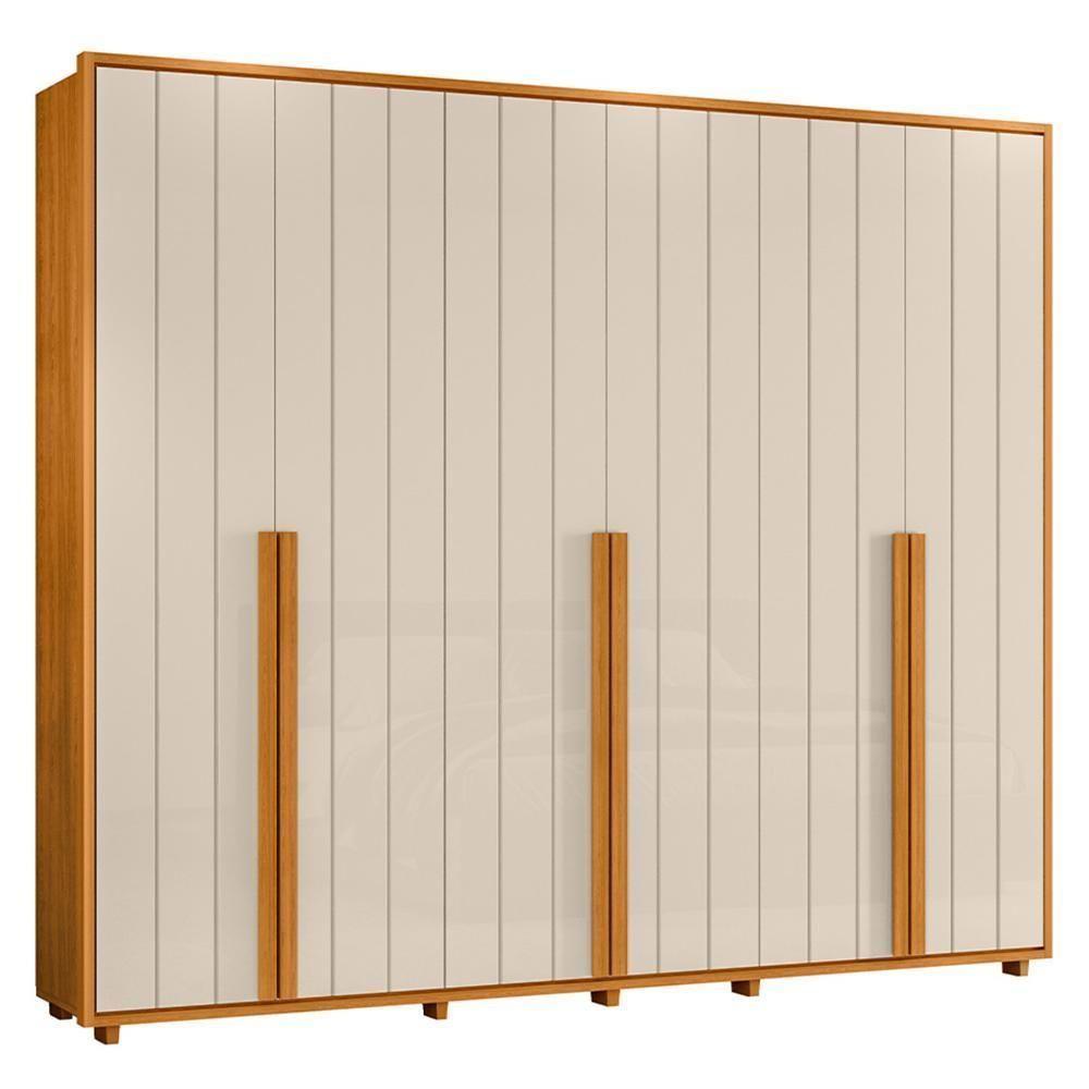 Guarda Roupa Casal Volpi Ripado 6 Portas Cinamomo-off White - Madetec Cinamomo-off White - 1