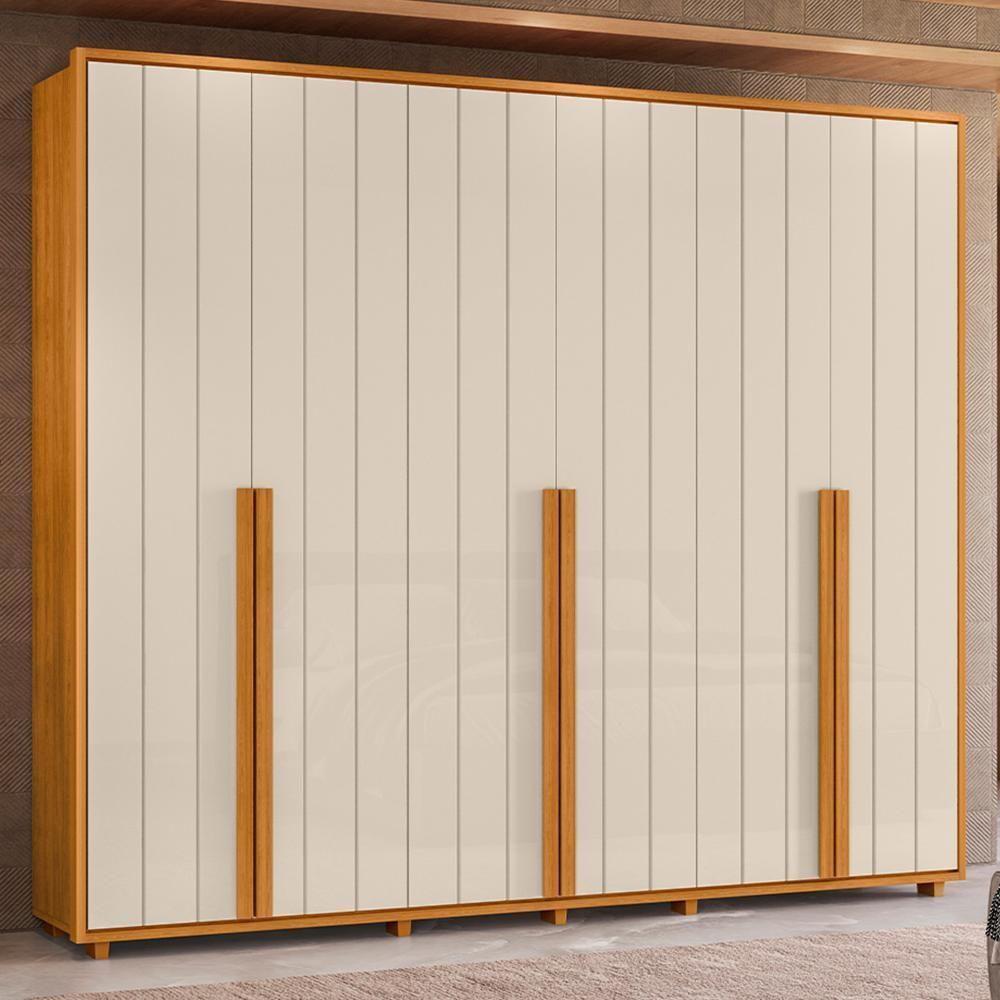 Guarda Roupa Casal Volpi Ripado 6 Portas Cinamomo-off White - Madetec Cinamomo-off White - 2