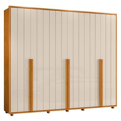 Guarda Roupa Casal Volpi Ripado 6 Portas 6 Gavetas Cinamomo-off White MDF