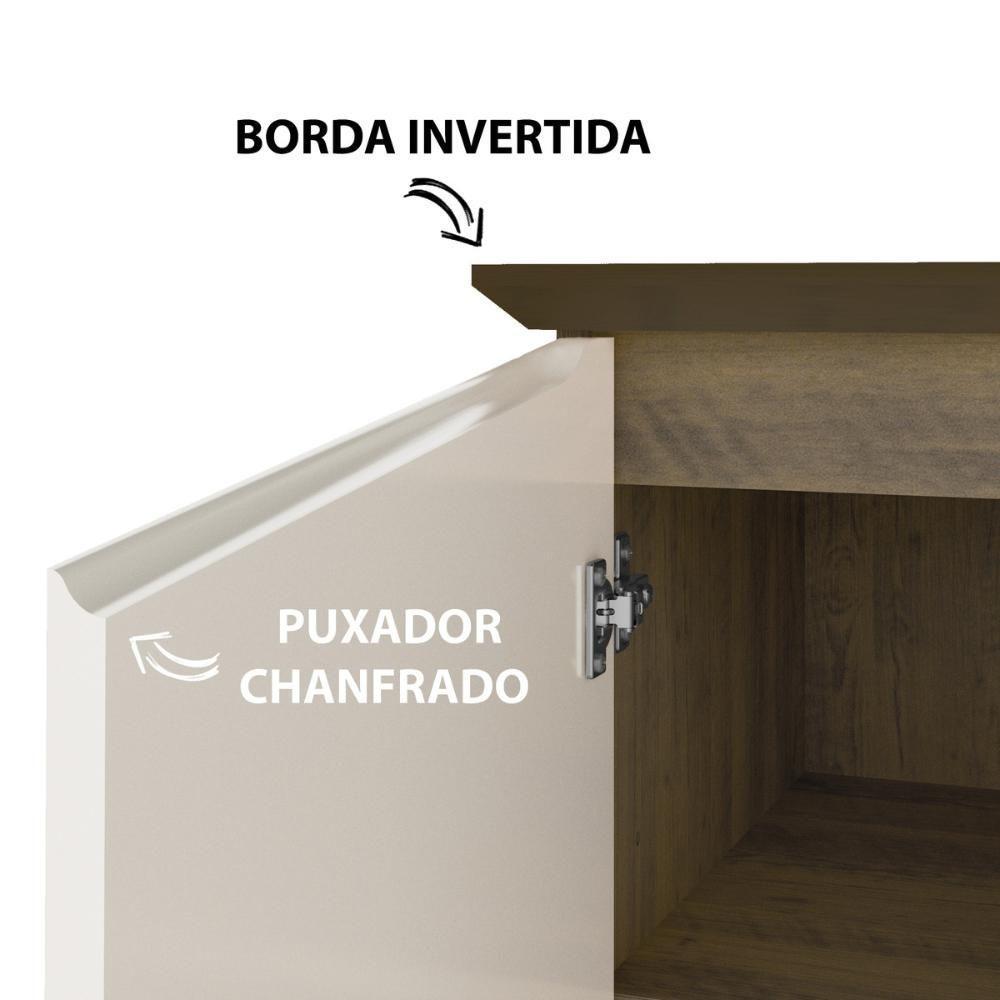 Aparador Buffet 110cm 3 Portas Com Pés Retrô Multimóveis Cr50128 Pinho-off White - 6