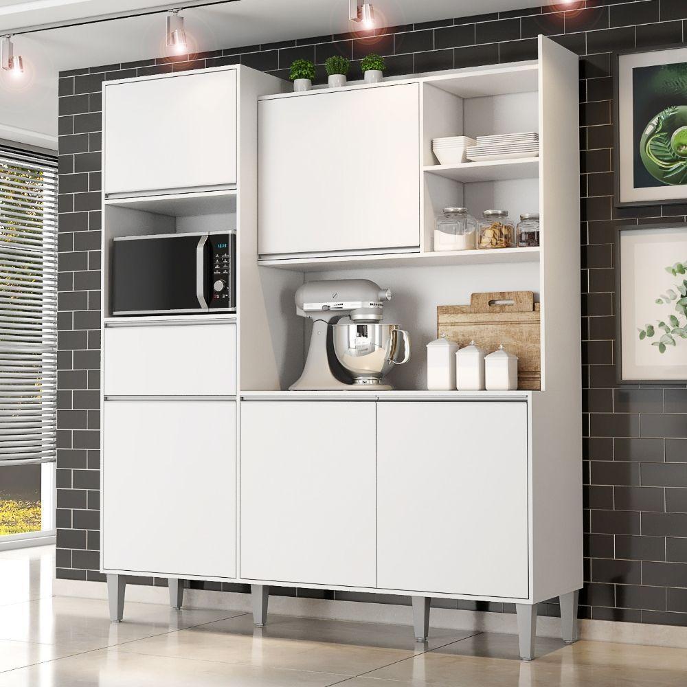 Kit Armário Cozinha Compacta Isabel 5 Portas Branco Ajl - 2