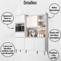 Kit Armário Cozinha Compacta Isabel 5 Portas Branco Ajl