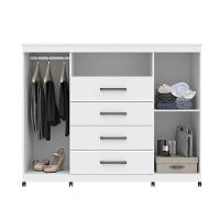 Cômoda Havana Master 2 Portas E 4 Gavetas Branco Com Rodízios - Santos Andirá Branco - 5