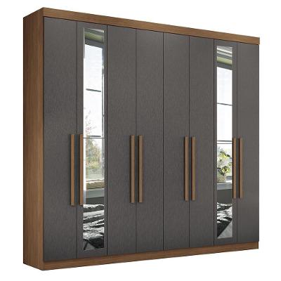 Guarda Roupa Casal Master New 8.4 8 Portas 4 Gavetas Jatobá-grafite