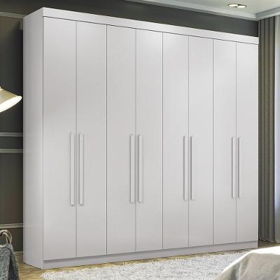 Guarda Roupa Casal Master New 8.4 8 Portas Bater 4 Gavetas Branco MDP