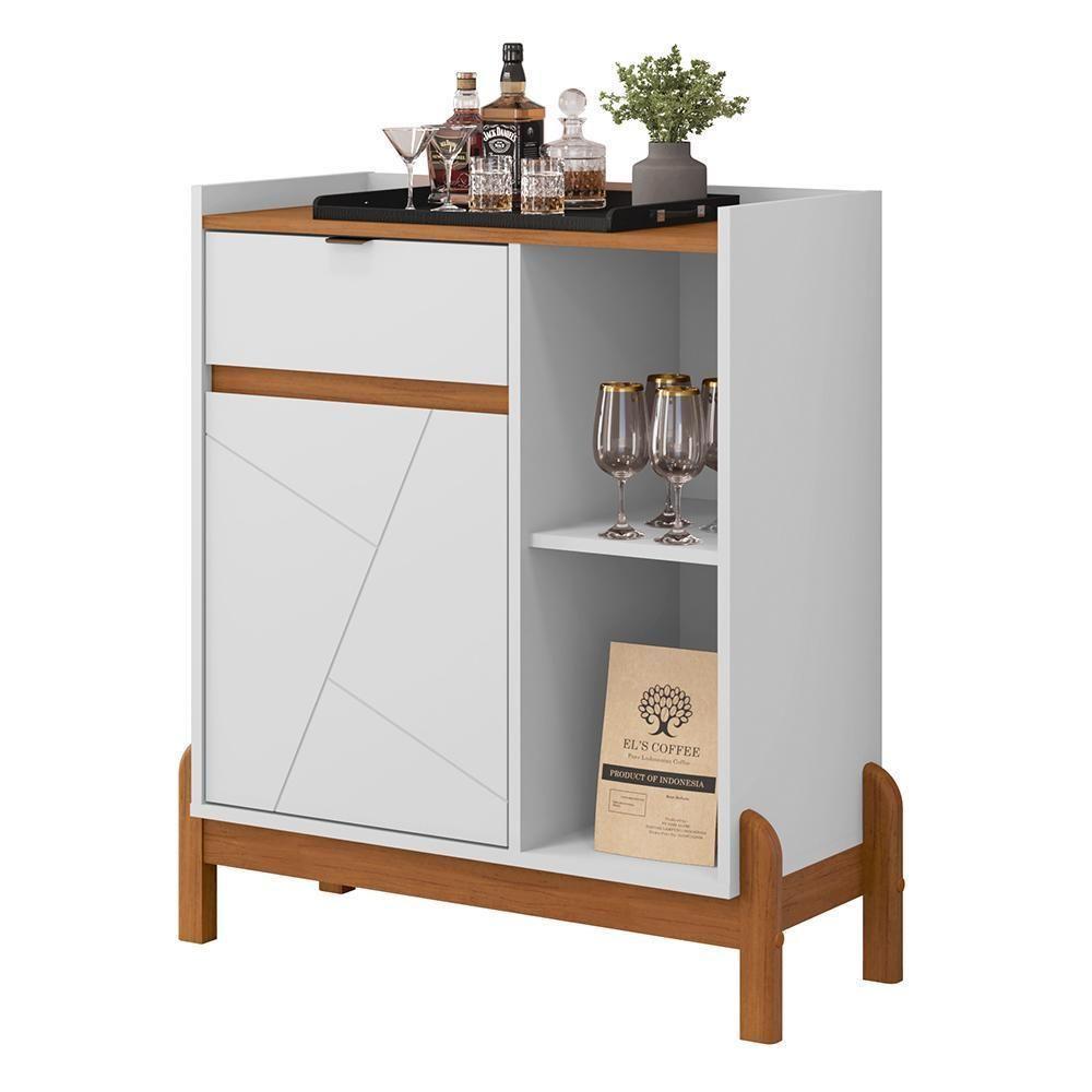 Aparador Bar Bari 1 Porta E 1 Gaveta Branco-cedro - Casa D Branco-cedro - 1