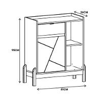 Aparador Bar Bari 1 Porta E 1 Gaveta Branco-cedro - Casa D Branco-cedro - 5