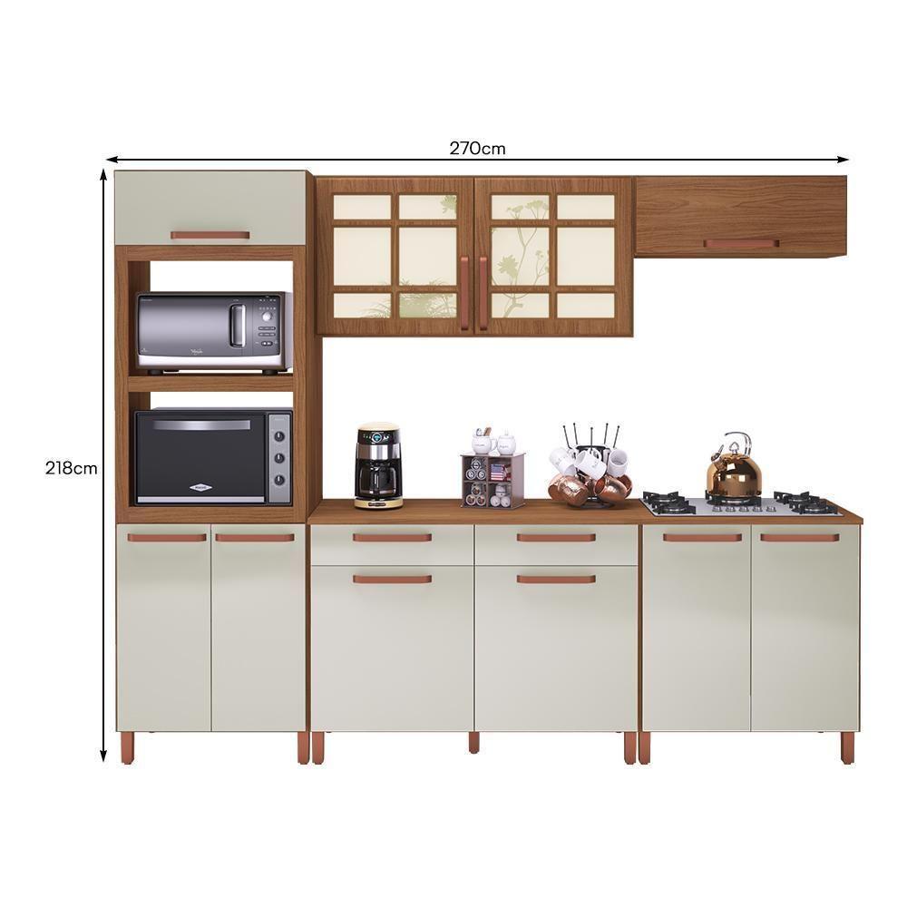 Cozinha Modulada Monza 5 Peças Com Torre Quente 2 Fornos Freijó-off White - Indékes Freijó-off White - 4