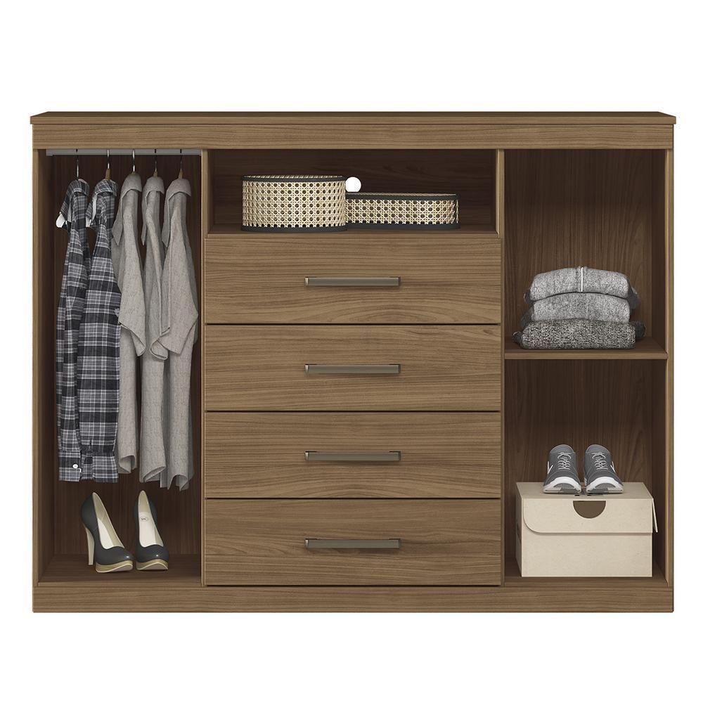 Cômoda Havana Master 2 Portas E 4 Gavetas Jatobá Com Pés - Santos Andirá Jatobá - 4