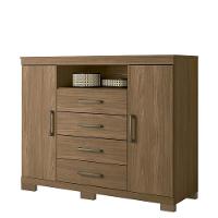 Cômoda Havana Master 2 Portas E 4 Gavetas Jatobá Com Pés - Santos Andirá Jatobá - 1