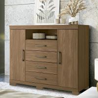Cômoda Havana Master 2 Portas E 4 Gavetas Jatobá Com Pés - Santos Andirá Jatobá - 2