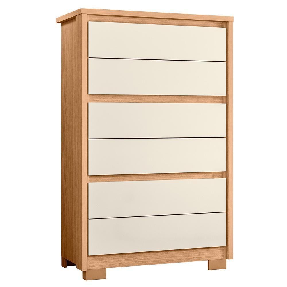 Cômoda Unno 6 Gavetas Freijó-off White - Móveis Albatroz Freijó-off White - 1