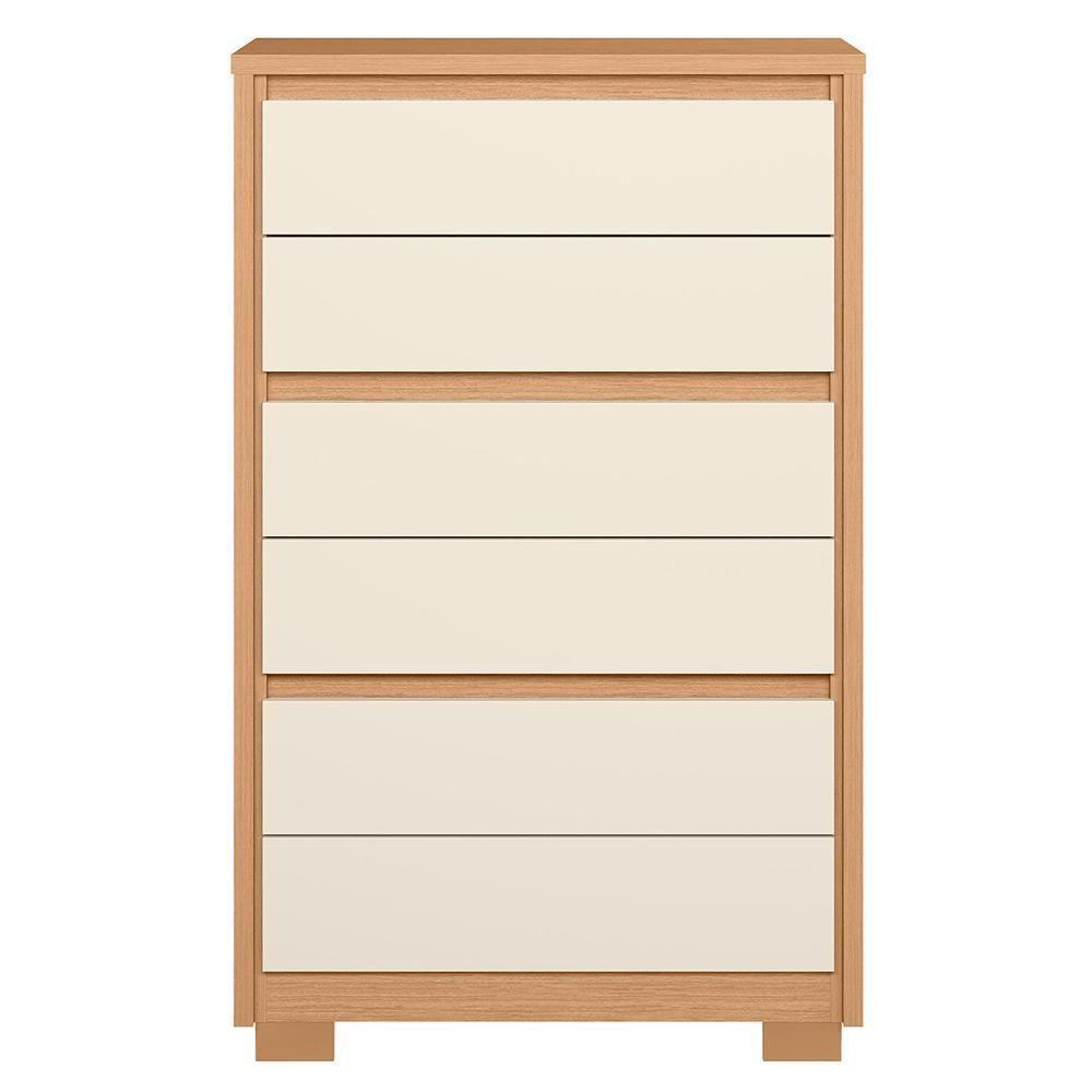 Cômoda Unno 6 Gavetas Freijó-off White - Móveis Albatroz Freijó-off White - 3