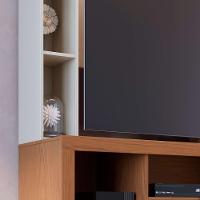 Estante Home Theater Elba Freijó-off White Matte Para Tv Até 50? - Colibri Freijó-off White Matte