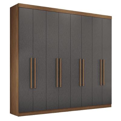 Guarda Roupa Casal Master New 8.4 8 Portas 4 Gavetas Jatobá-grafite
