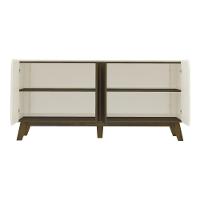 Aparador Buffet 160cm 4 Portas Com Pés Retrô Multimóveis Cr50126 Off White-pinho Ripado - 5