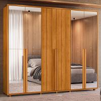 Guarda Roupa Casal Volpi Ripado 6 Portas Cinamomo Com 8 Espelhos - Madetec Cinamomo - 2