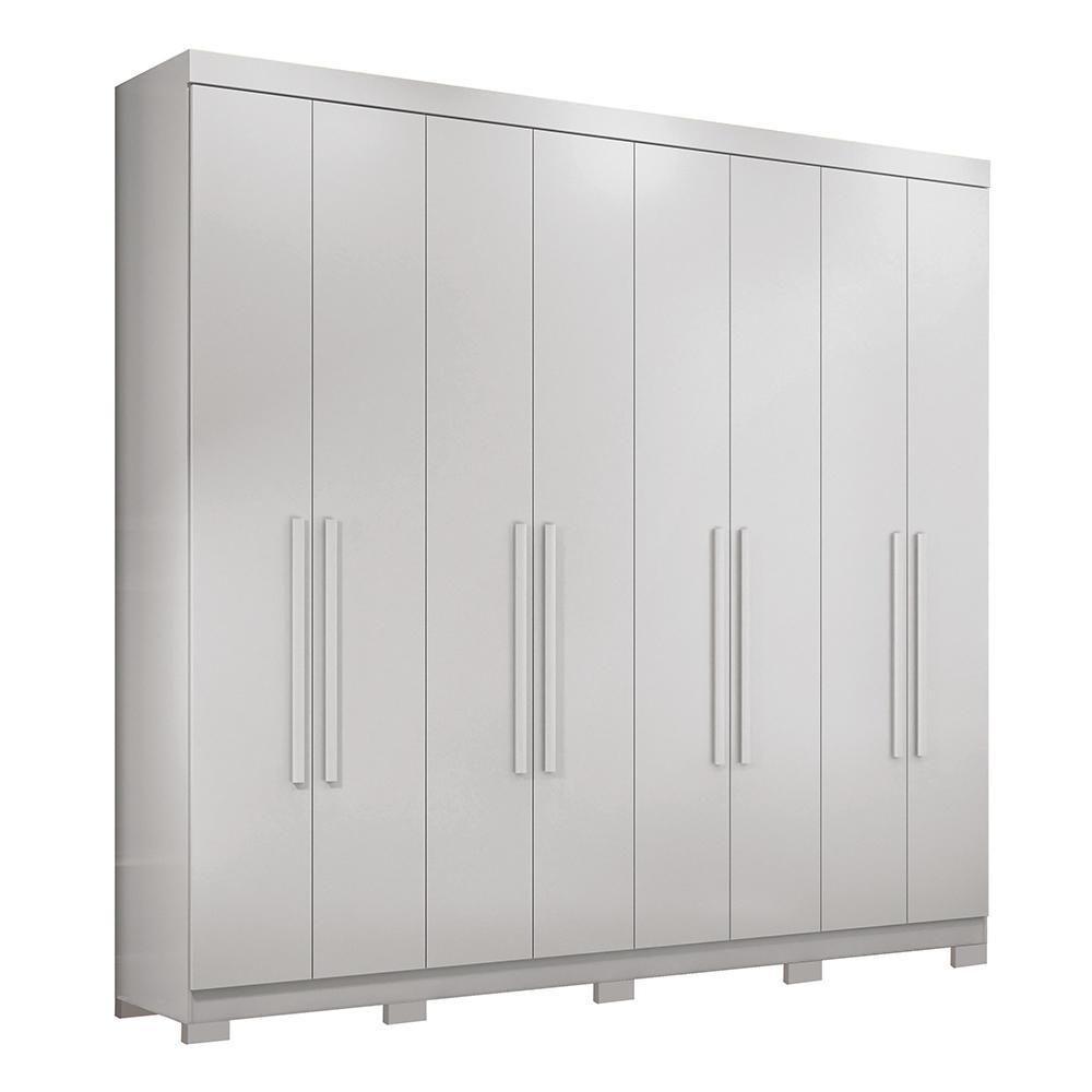 Guarda Roupa Casal Master New 8.4 8 Portas Branco Com Pés - Santos Andirá Branco - 1