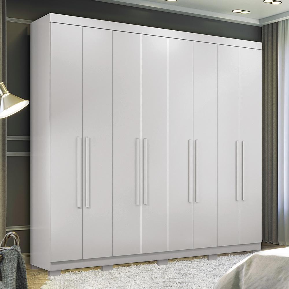 Guarda Roupa Casal Master New 8.4 8 Portas Branco Com Pés - Santos Andirá Branco - 2