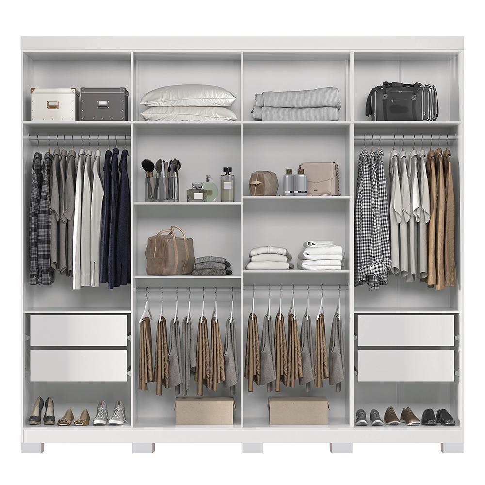 Guarda Roupa Casal Master New 8.4 8 Portas Branco Com Pés - Santos Andirá Branco - 3