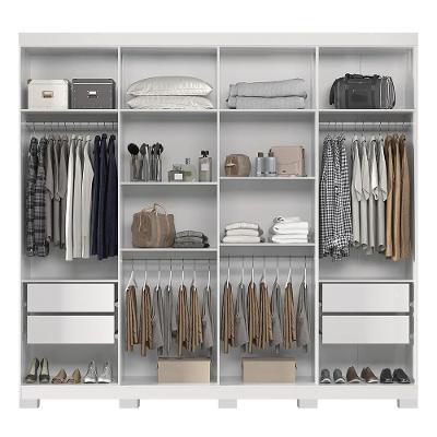 Guarda Roupa Casal Master New 8.4 8 Portas Bater 4 Gavetas Branco