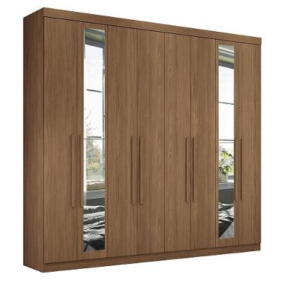 Guarda Roupa Casal Master New 8.4 8 Portas 4 Gavetas Jatobá MDP com Espelho