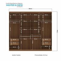Guarda Roupa Casal Master New 8.4 8 Portas Jatobá Com Espelho - Santos Andirá Jatobá - 4
