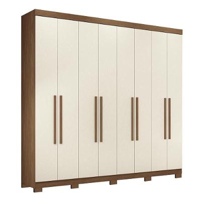 Guarda Roupa Casal Master New 8.4 8 Portas 4 Gavetas Jatobá-areia com Pés