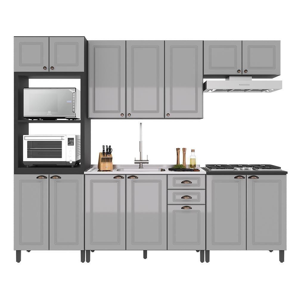 Cozinha Modulada Firenze 5 Peças Com Torre Quente 2 Fornos Chumbo-titânio - Indékes Chumbo-titânio - 1