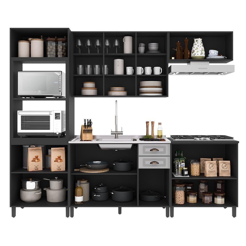 Cozinha Modulada Firenze 5 Peças Com Torre Quente 2 Fornos Chumbo-titânio - Indékes Chumbo-titânio - 3